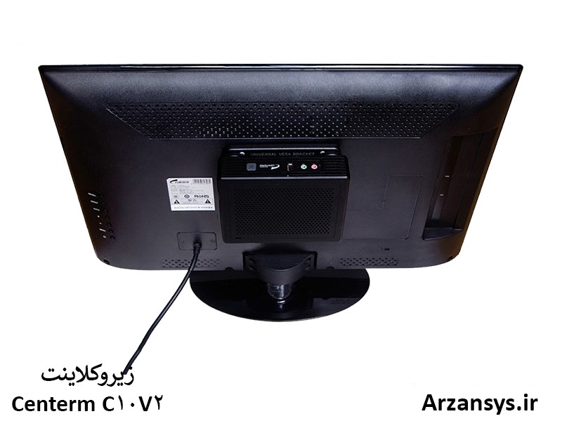 قرار گیری زیروکلاینت Centerm c10 v2پشت مانیتور