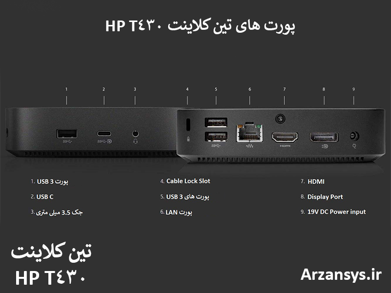 پورت های تین کلاینت hp t430